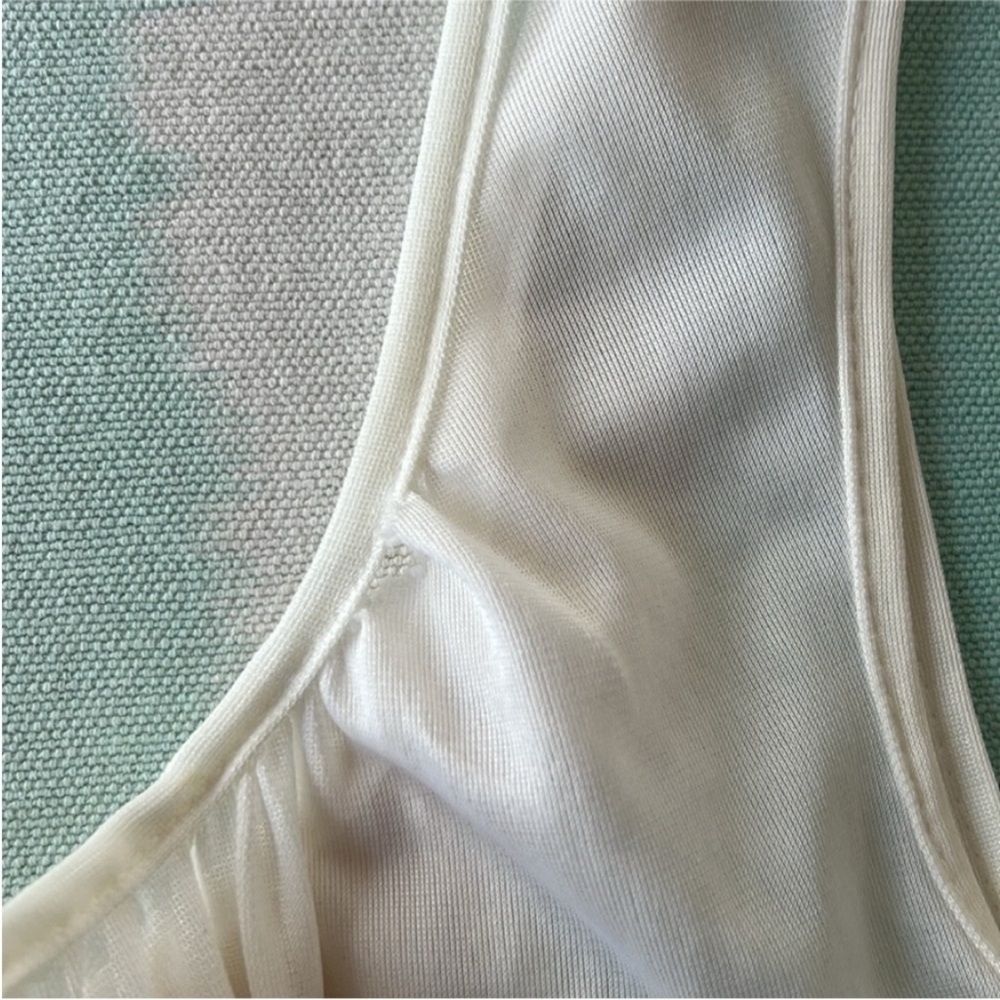 Vintage Lace Embroidered Nightgown & Robe Set White Nylon Made USA Large - Picture 13 of 14